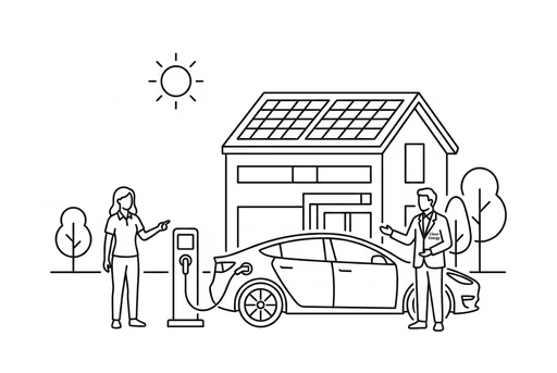 Electric vehicle charging with home solar power